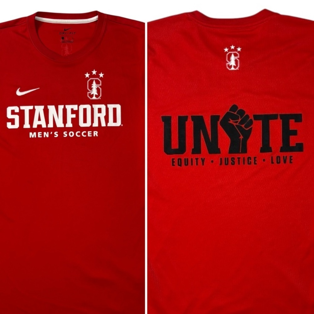 Nike Cardinal Red Stanford Men's Soccer “Unite” Dri-Fit Tee | Size S